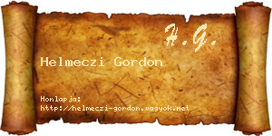 Helmeczi Gordon névjegykártya